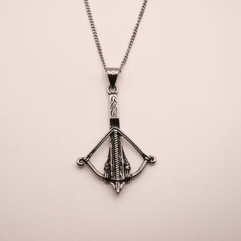 Crossbow Necklace, Handmade Arc Pendant, 3 of 6