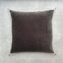 The Velvet And Linen Cushion Charcoal Grey, thumbnail 1 of 8