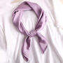 Purple Solid Silk Square Scarf, thumbnail 2 of 5