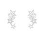 Sterling Silver Triple Twinkling Star Climber Earrings, thumbnail 2 of 6
