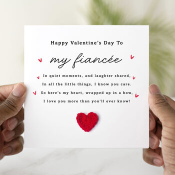 Personalised Crochet Heart Valentine's Day Card 'Quiet Moments', 3 of 8