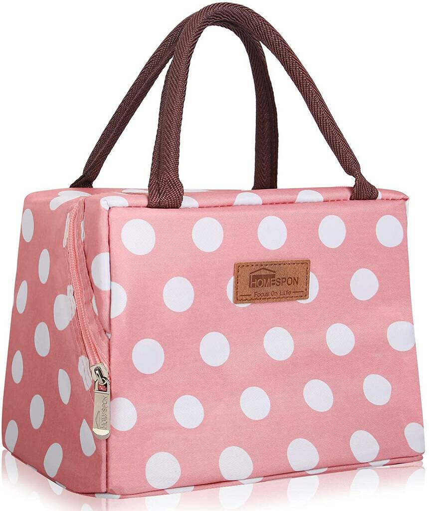 Pink Polka Dot Thermal Insulation Lunch Bag By Air Armor 