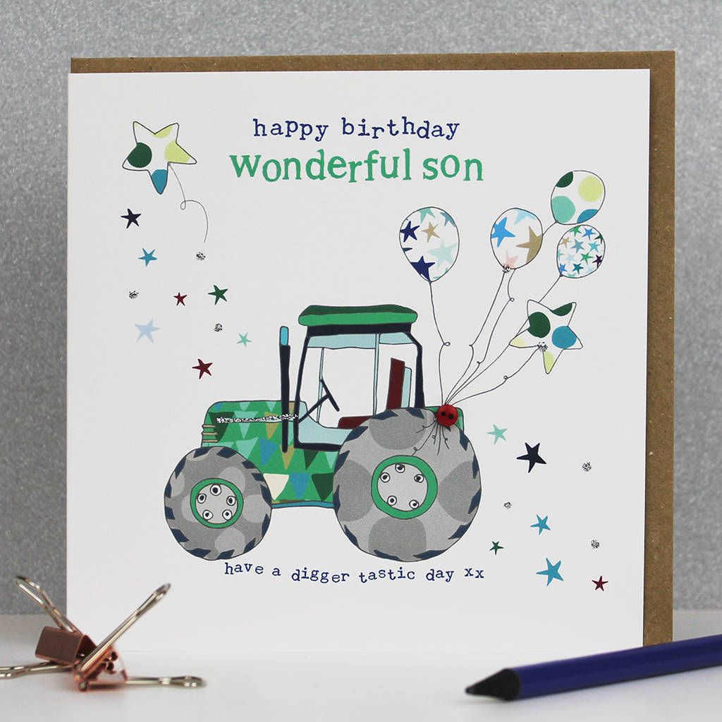 Son Birthday Card Tractor Theme