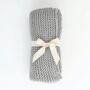 Personalised Grey Garter Stitch Baby Blanket, thumbnail 2 of 3