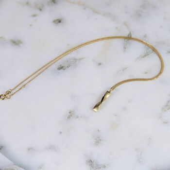 Handmade Solid 18ct Gold Twist Bar Necklace, 3 of 5