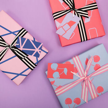 Luxury Pink And Blue Geometric Wrapping Paper, 3 of 7