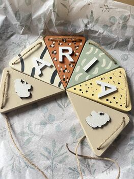 Safari Bunting Jungle Theme Wooden Personalised Bunting, 8 of 11