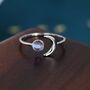 Sterling Silver Moonstone Moon Stacking Ring, thumbnail 6 of 11