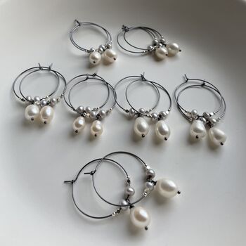 Pearls Are For Pirates Oxidised Silver Hoops, 7 of 7