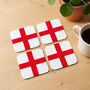 Personalised Set Of Four Flag Coasters With Cork Base, thumbnail 1 of 6
