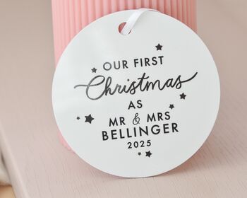Personalised First Christmas As Mr And Mrs Bauble, 2 of 4