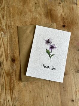Handmade Plantable Wildflower Seeded Thank You Cards, 8 of 12