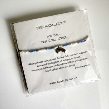 Manchester City Mcfc Bead Bracelet With Heart Charm, 8 of 8