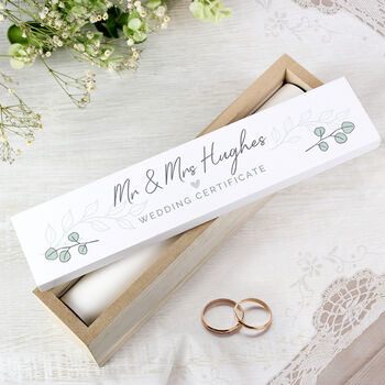 Personalised Botanical Wedding Certificate Holder, 2 of 5