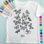 Personalised Butterflies Colour In T Shirt, thumbnail 1 of 3