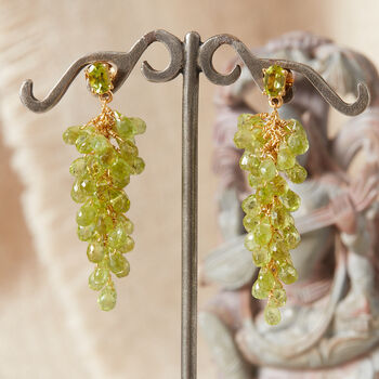 Green Peridot Grape Style Stud Earrings, 4 of 11