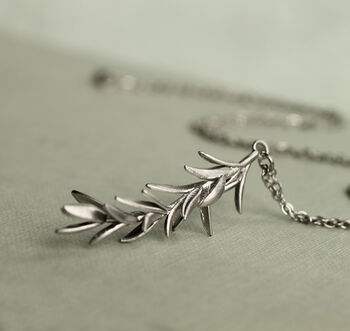 Botanical Rosemary Leaf Branch Necklace, 2 of 7