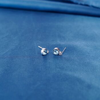 Blue Topaz Birthstone Stud Earrings, 3 of 7