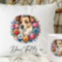 Personalised Jack Russell Terrier Summer Floral Dog Wreath Cushion And Mug Gift Bundle, thumbnail 1 of 4