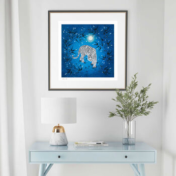 Tiger And Bamboo Starry Chinoiserie Giclée Print, 2 of 5