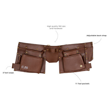 Personalised Brown Leather Tool Belt, 3 of 8