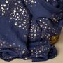 Rose Gold Galaxy Stars Scarf In Navy Blue, thumbnail 3 of 3