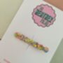 Pastel Pink, Yellow And Blue Thin Bubble Hair Clip / Y2 K Aesthetic Barrette / Colourful Resin Clip / Birthday Gift For Friend, thumbnail 5 of 5