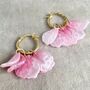 Pippa Glass Petal Pink Hinged Hoop Earrings, thumbnail 1 of 5