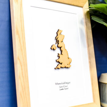 Personalised Valentine's Location Wooden Framed Print, 9 of 9