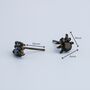 Sterling Silver Black Crystal Spider Stud Earrings, thumbnail 3 of 5