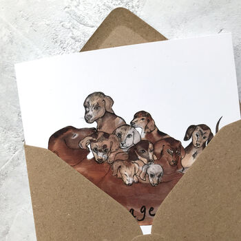 Sausage Dog Roll Greeting Card, 3 of 3