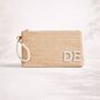 Personalised Custom Straw Pearl Patch Clutch Bag, thumbnail 2 of 3