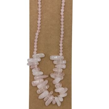 Rose Quartz Gemstone Beaded Necklace, 3 of 5