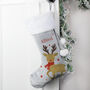 Personalised Reindeer Silver Grey Stocking, thumbnail 2 of 2