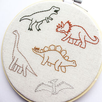 Dinosaur Hand Embroidery Hoop, 2 of 9