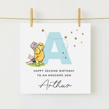 Initial Birthday Card Winnie The Pooh Daughter *Fully Personalised, 2 of 2