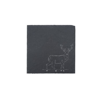 The Highlands Stag Square Slate Coaster, 2 of 2