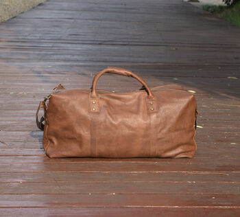 Genuine Leather Holdall Luggage, 10 of 12