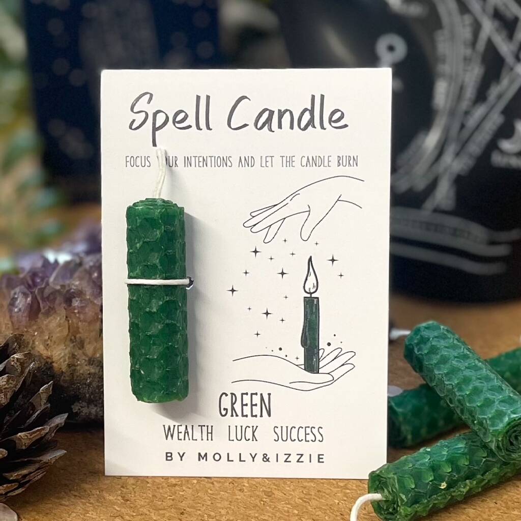 Green Spell Candle Wealth, Luck And Success