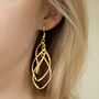 Multi Swirl Long Drop Earrings In Gold Colour, thumbnail 1 of 3