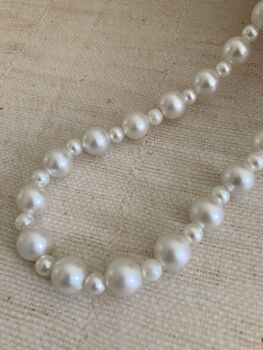 Handcrafted Ivory Pearl Potli With Pearl Wrist Chain, 8 of 9