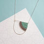 Curve Geometric Silver Necklace, thumbnail 3 of 7