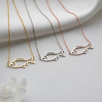 Sterling Silver Fish Necklace, 7 of 10