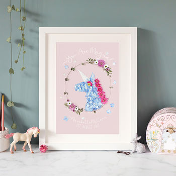 'You Are Magical' Unicorn Girls Gift Bedroom Print, 3 of 3