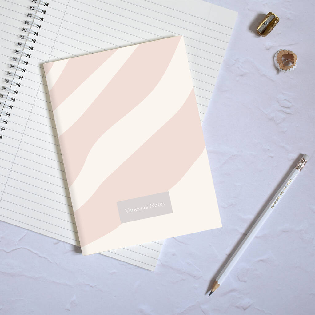 Personalised Waves Notebook Pink, 1 of 3