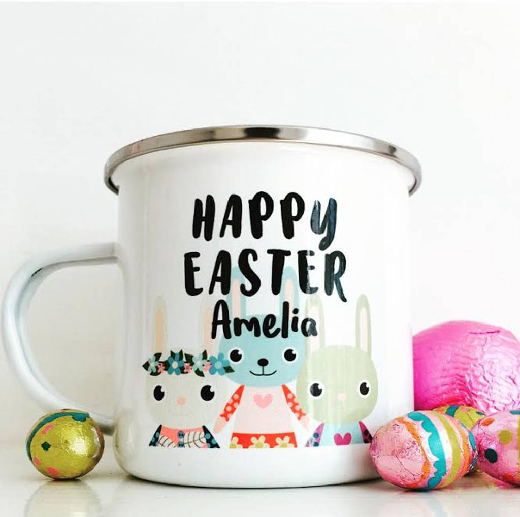 personalised easter enamel mug by hendog designs | notonthehighstreet.com