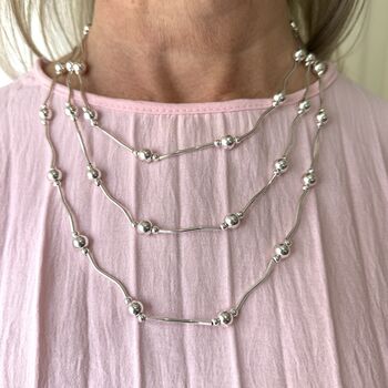 Beaded Three Strand Statement Necklace, 5 of 8
