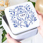 Personalised Blue And White Anniversary Tin, thumbnail 1 of 5