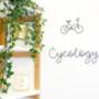 ‘Cycology’ Wire Sign With Bike Outline, thumbnail 2 of 9