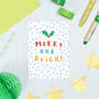Merry And Bright Christmas Card, thumbnail 1 of 3
